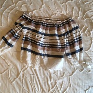 Striped off the shoulder top